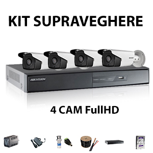 Kit supraveghere 4 Full HD 3 MPX IR- 80 m – IPCCTV SRL