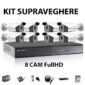 Kit supraveghere 8 camere FullHD cu IR-40m